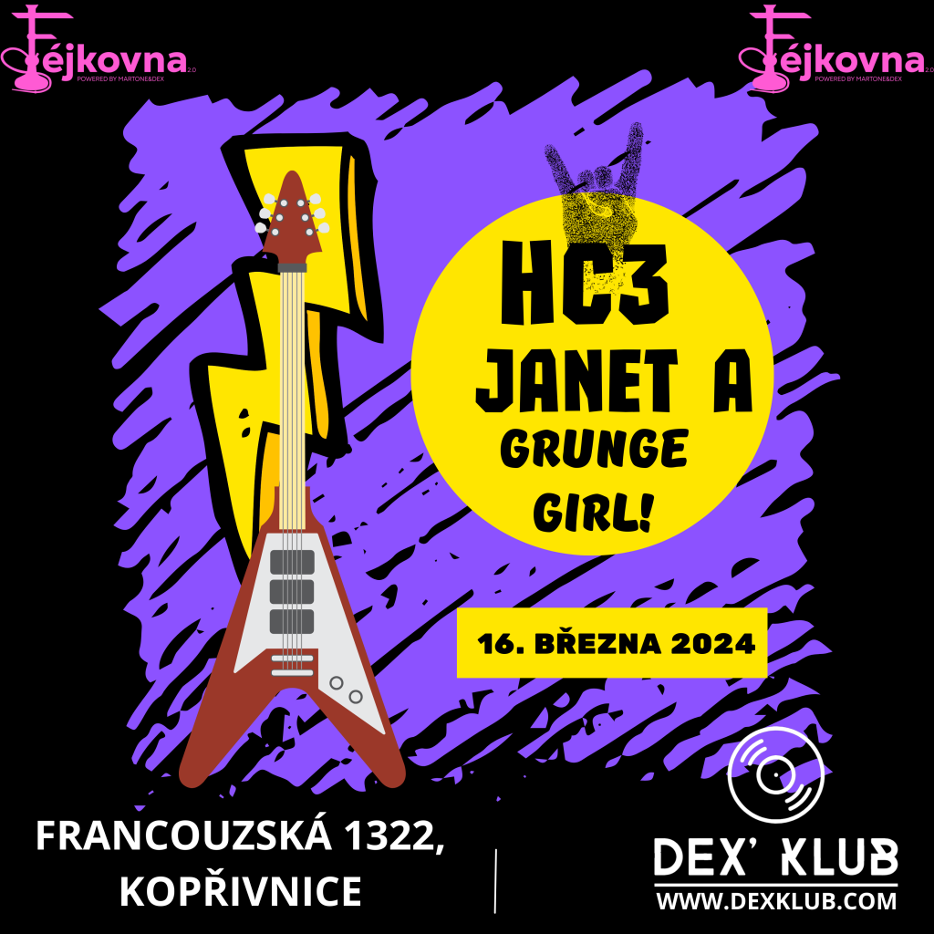 16/3 Legendy HC3, grunge girl Janet A a zástupci místního underground Dead Hornet!!!